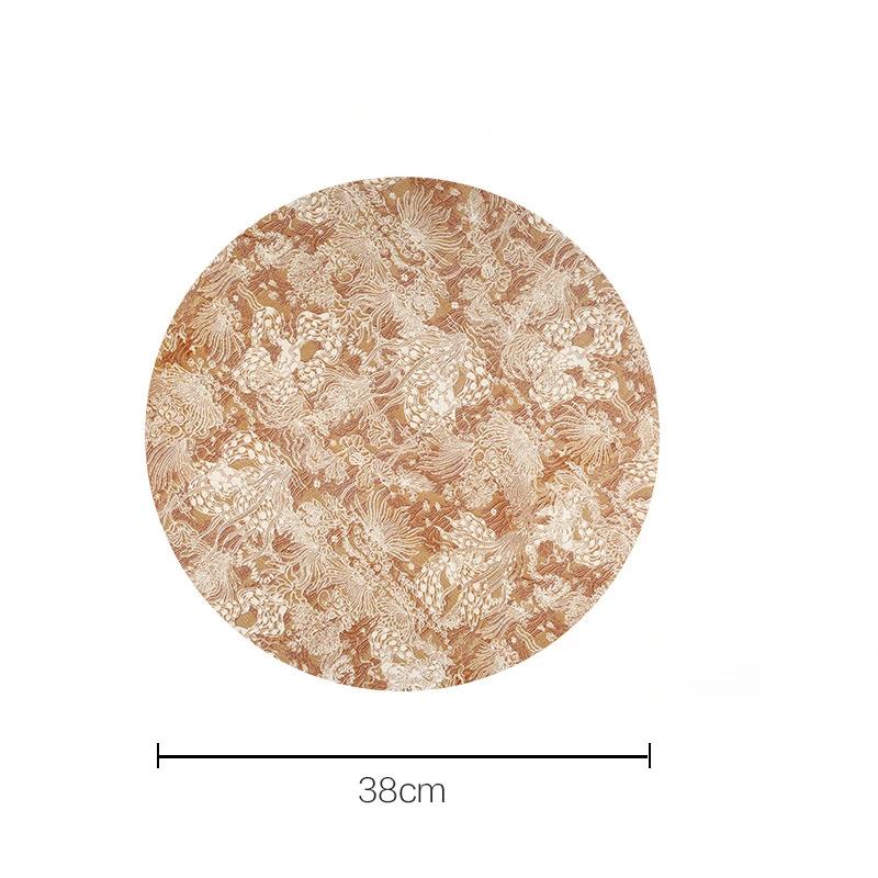 Embossed PVC Placemat Insulation Pad, Anti-Scald Table Protector, Oil-Resistant Leather Dining Mat, Bowl Pad for Kitchen Use