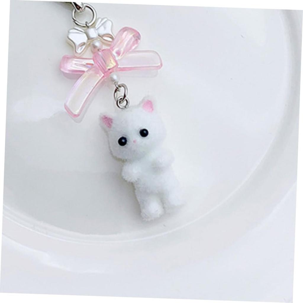 FOMIYES 10 Pieces Colorful Kitten Keychains, Golden Kitten Charms for Keys, Delicate Cartoon Animal Charms, Pendants, Plush Toy Accessories for