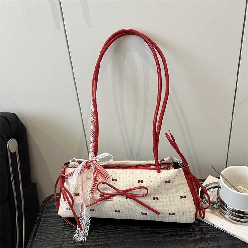 Sweet bow small bag women 2025 new commuter versatile shoulder armpit bag fashion temperament fresh lady