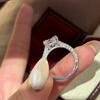 Classic 925 Sliver Plated White Zircon Engagement Wedding Promise Round Finger Rings For Women Fine Jewelry