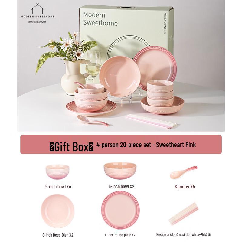 Modern Housewife MONAZONE 20-Piece Ceramic Dinnerware Set