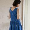 Laengsseon Ls_Blue V-Neck Vest Dress