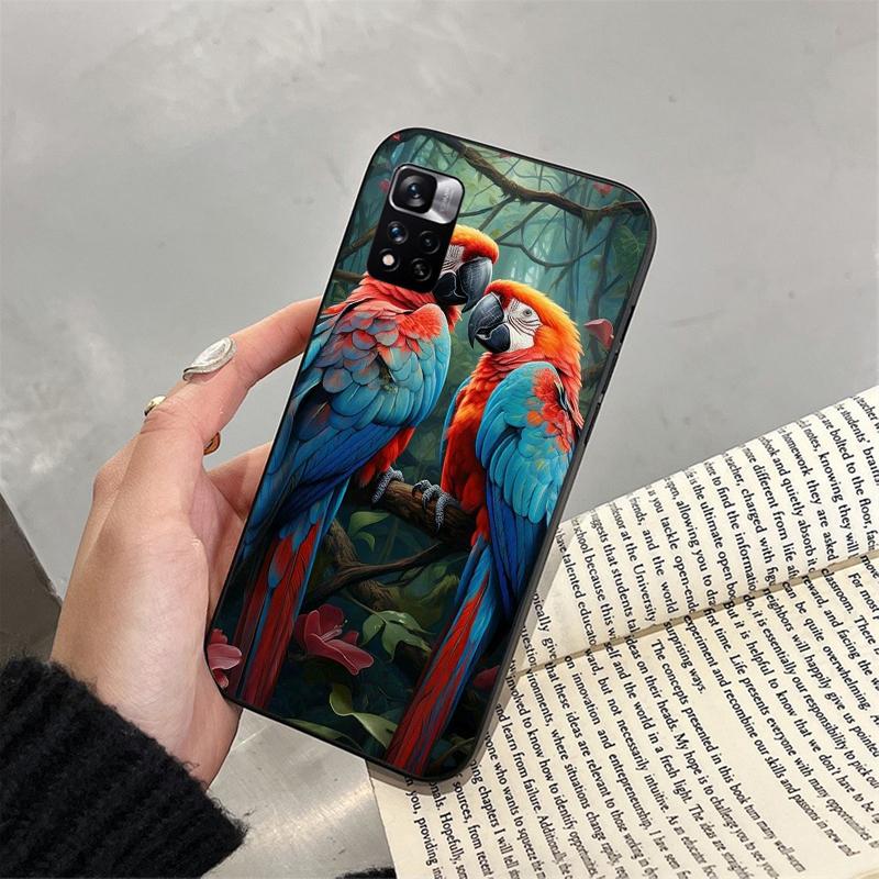 Pouzdro na telefon s papouškem ara pro Xiaomi Redmi note 13 12 Pro 11S 11 10 Pro 10S 12S Redmi 10 13C 9C