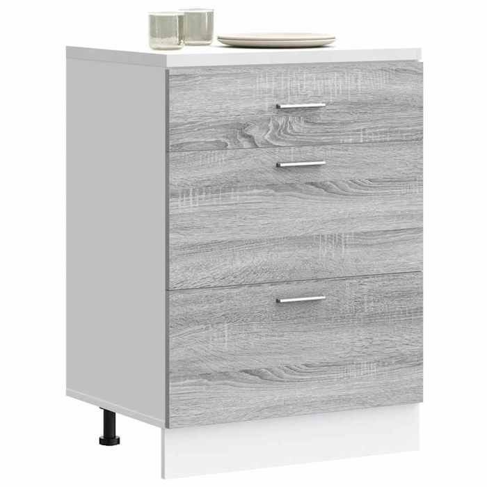 VidaXL Meuble bas de cuisine "Lyon" Gris Sonoma Bois d'ingénierie 854255