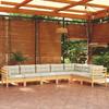 Day and Night - Day and Night Garden Furniture 7 Pieces and Cushions Solid Cream Pine Wood