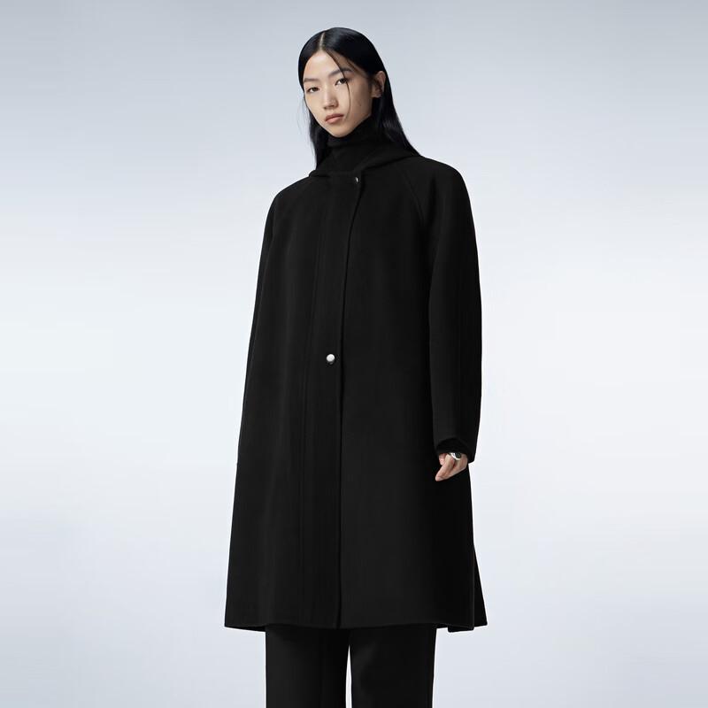 JNBY 2023 Winter Loose Hooded H-Line Wool Coat 5NA810990