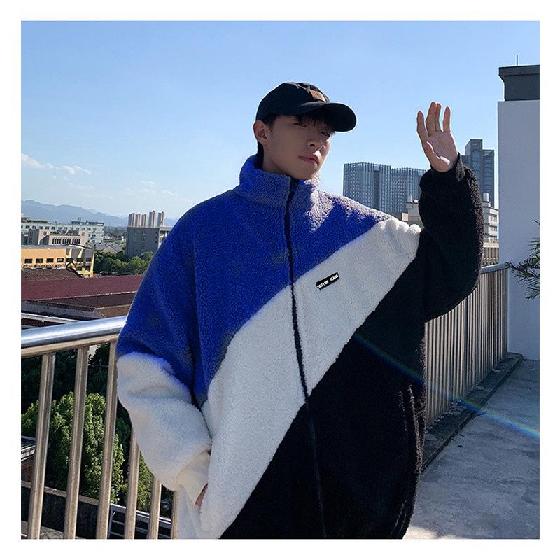 Men's High-Collar Japanese Lambskin Fleece Jacket - Autumn/Winter