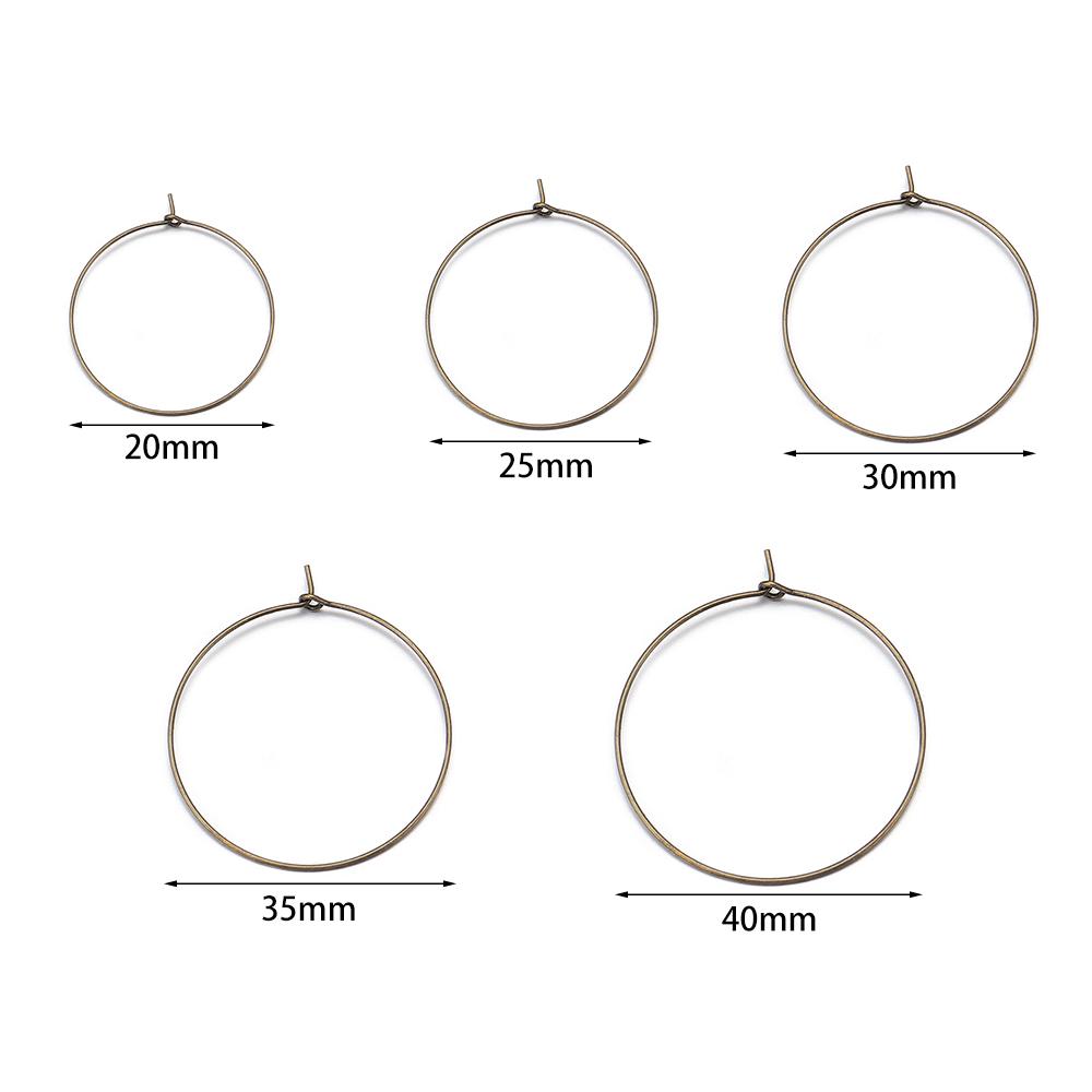 50pcs/lot Big Hoops Circle Earrings Gold Color  Round Earring Wire Circle for DIY Dangle Drop Earring Jewelry Making Accessories