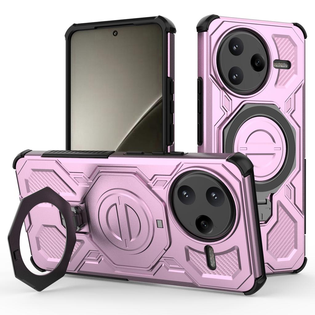 Für Xiaomi Poco F7 Ultra 5G/Redmi K80 Pro 5G Magnetische Hülle Rotierender Metallständer PC+TPU Handy-Rückseite