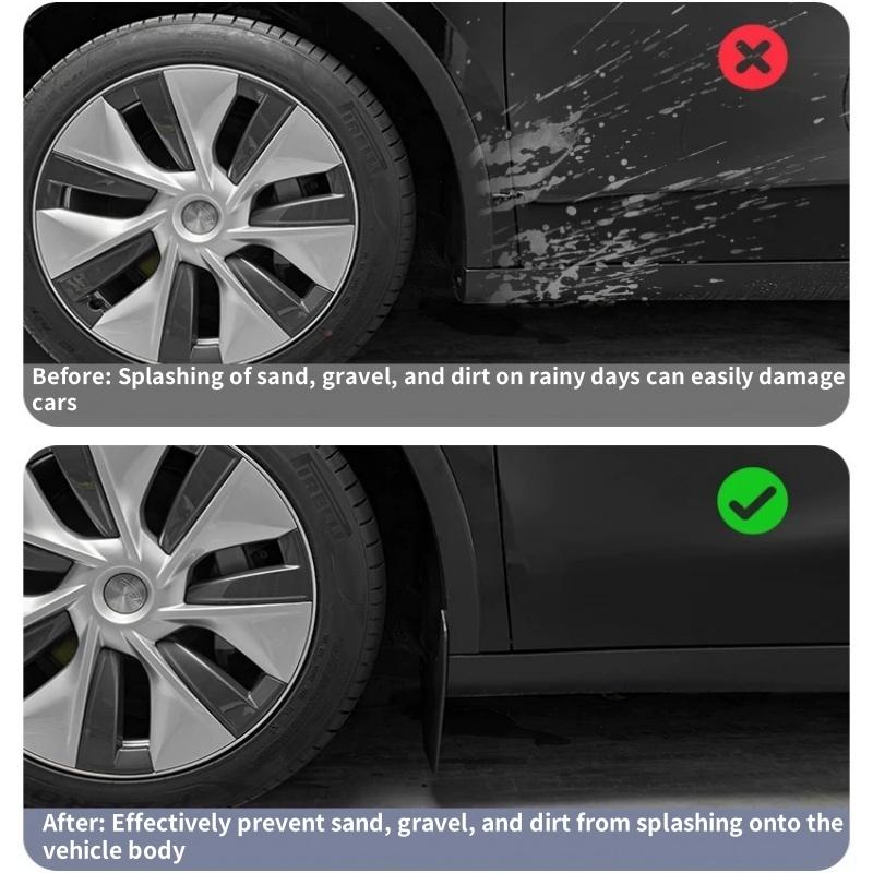For Tesla For Model Y Launch 2025 Juniper Car Wheel Mud Flaps Splash Guards TPE No Drilling/Tape Car Wheel Protector Accessories