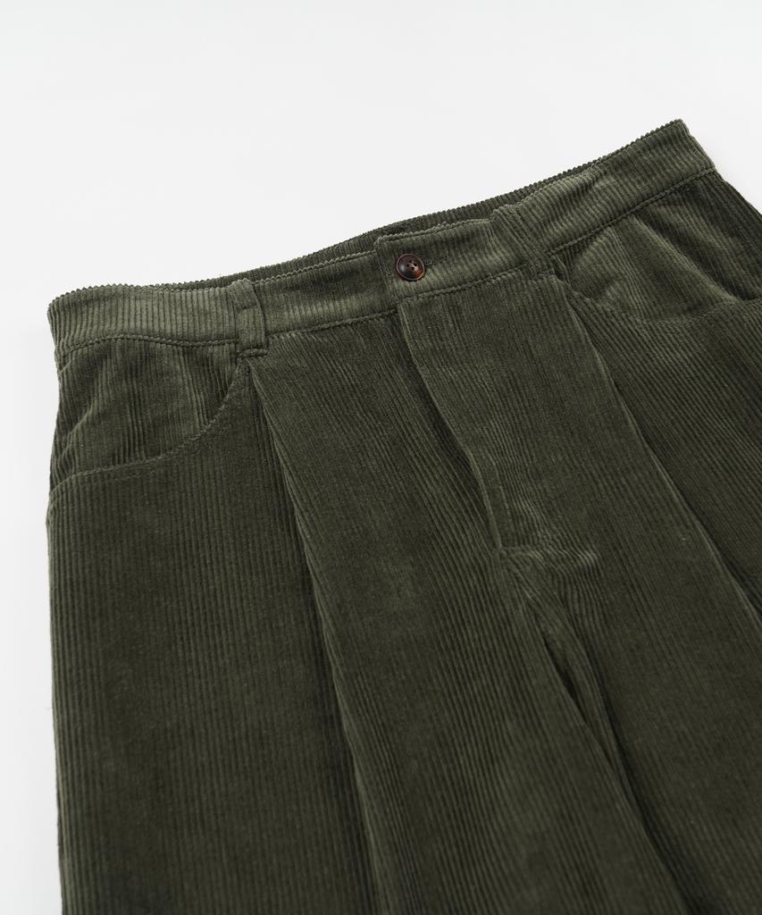 FRIZMWORKS Corduroy Wide One Tuck Pants _ Olive