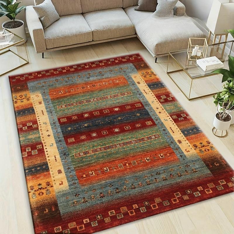 Bohemian Pattern Decorative Carpet Tribal Style Moroccan Luxury Persian Art Multi-style Rug Geometric Loop-pile Rug