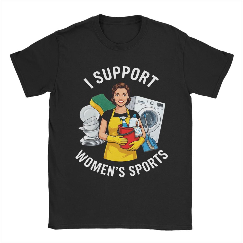 Unisexs TShirt I Support Unisexs Sports Vintage Pure Cotton Tees Short Sleeve Funny Cleaning Lady T Shirts O Neck Clothes Summer