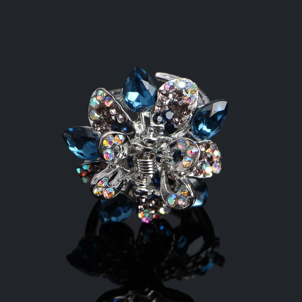 Damen Heidi Punkt Haarnadel (blau) Zirkonia Haarspange