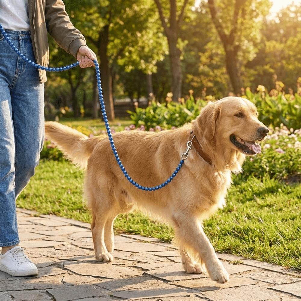 Bite-Resistant Beaded Dog Leash Anti-Escape Waterproof Pet Training Leash Artificial Pearl Solid Color Dog Lead Leash