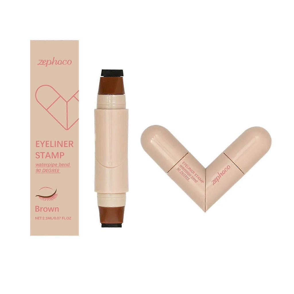 Zephoco Brown Double-Headed Liquid Eyeliner Stamp Pen Is Naturally Colored, Smooth And Easy To Handle To Refine Eyeliner