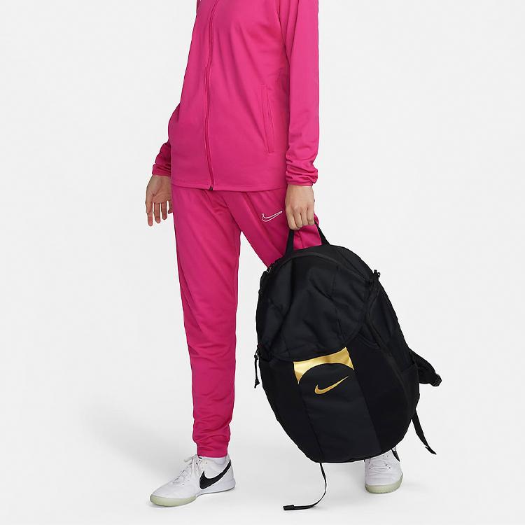 Nike Fabric Backpack Regular Unisex Black & Metal Gold Coin Color Lightweight Casual DV0761-016