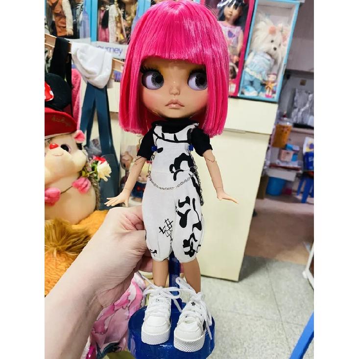 Icy Dbs Blyth Doll 19 Joints 30cm Body Bjd Doll Matte Face Glossy Face Tan Skin Beep Lips Hand-Painted Makeup Diy Hair Girl Gift