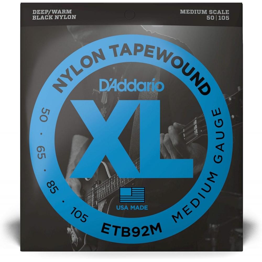D aDDario Bass String Black Nylon wounD meDium .050 .105 Etb92m