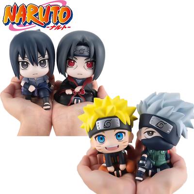 Figura Anime de Naruto de 9cm Figura de Acción de Naruto Kakashi Versión Q Kawaii Sasuke Itachi Figurita Decoración de Coche Modelo de Colección Juguete