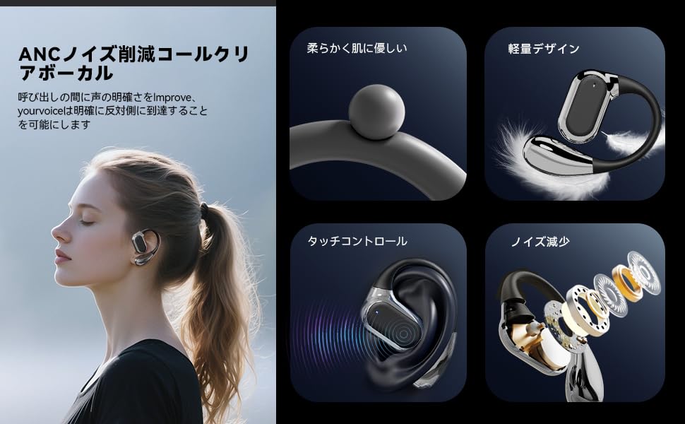 Over-the-Ear Wireless Bluetooth Earphones [Equipped with Cutting-Edge Bluetooth 5.4 Technology] Full-Band HiFi Sound Quality, Low Latency Instant