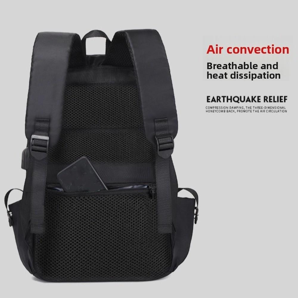 Large-capacity Casual Backpack Breathable Solid Color Backpack Men Backpack  Travel