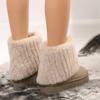 New Autumn Winter Fashionable European American Style Women's Plus Size Fleece Lined Thickened Mid Calf Snow Boots