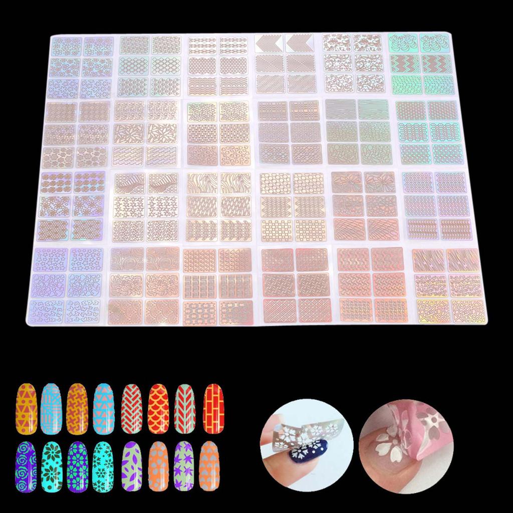 Nail Art Stickers Hollow Transfer Decals 24 Sheet Set High Quality PVC Material Elegant Fashionable   Manicure Accessories For Women Girls Decorati
