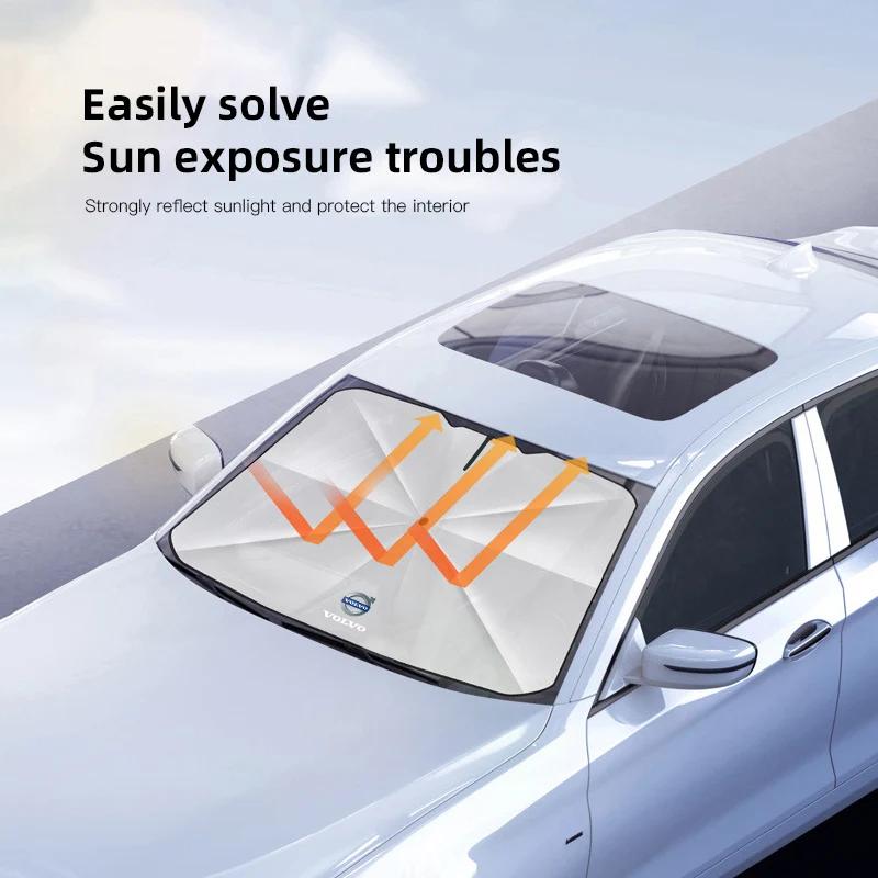 Auto Frontscheiben-Sonnenschutz Lichtabweisender Schirm für Volvo Xc60 Xc90 V40 V60 S60 V50 V90 S80 C40 XC40 V70 XC70 C30 EX90