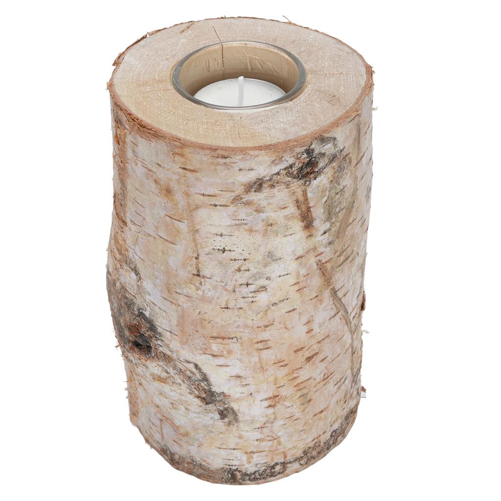 Suport de lumânare din lemn de 15 cm, suport decorativ pentru aromaterapie, suport pentru lumânări cu ciot pentru grădină și casă