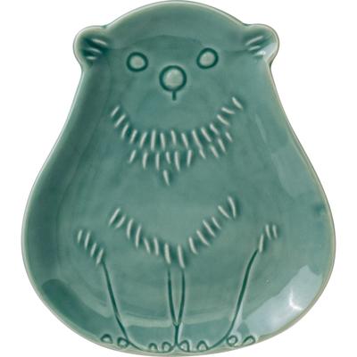 Minoru Pottery Mino Ware METSA Bear 115 Plate Sky Blue