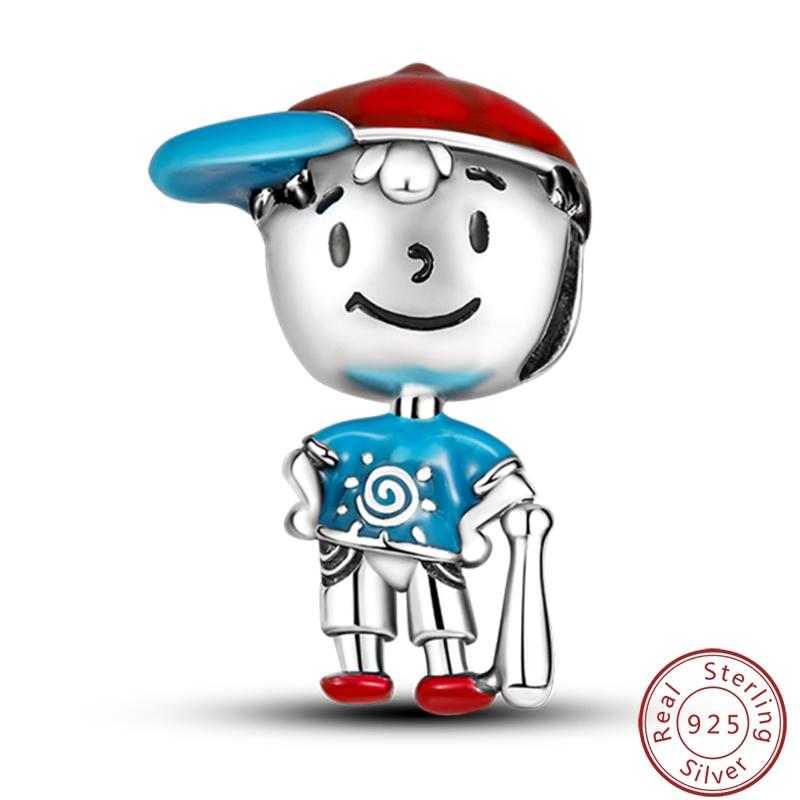Character Series 925 Silver Sports Cooking Cute Boys And Girls Charms Beads 3mm DIY Fine Jewelry Making