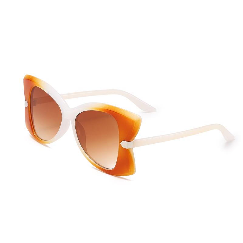Oversized Cat Eye Anti-UV Sunglasses Women Fashion Metal Decorated Frame Party Beach Shades Butterfly Eyewear