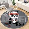 1 Stück Panda Fitness Büro Runder Teppich, Indoor-Matte Geeignet für Büro, Unter Bürostühlen Schlafzimmer Wohnzimmer Heimdekoration, Zimmerdeko