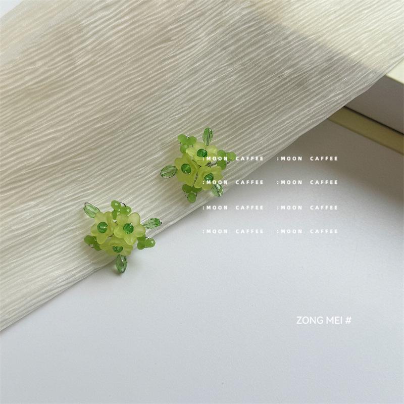 Blue Flower Beaded Earrings - Summer Fresh Beach Vacation Style