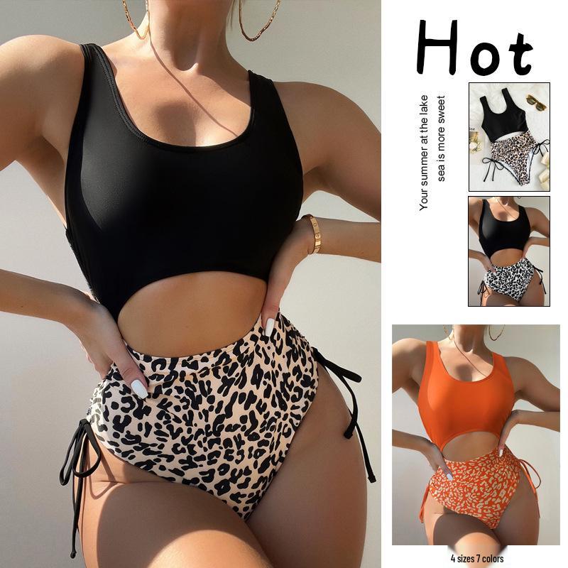 

2025 Leopard Print One-Piece Swimsuit Women s Bikini Set Medium