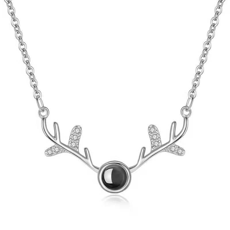 One Deer Necklace for Women: 100 Languages Projection Pendant - New Qixi Festival Gift, Douyin Style