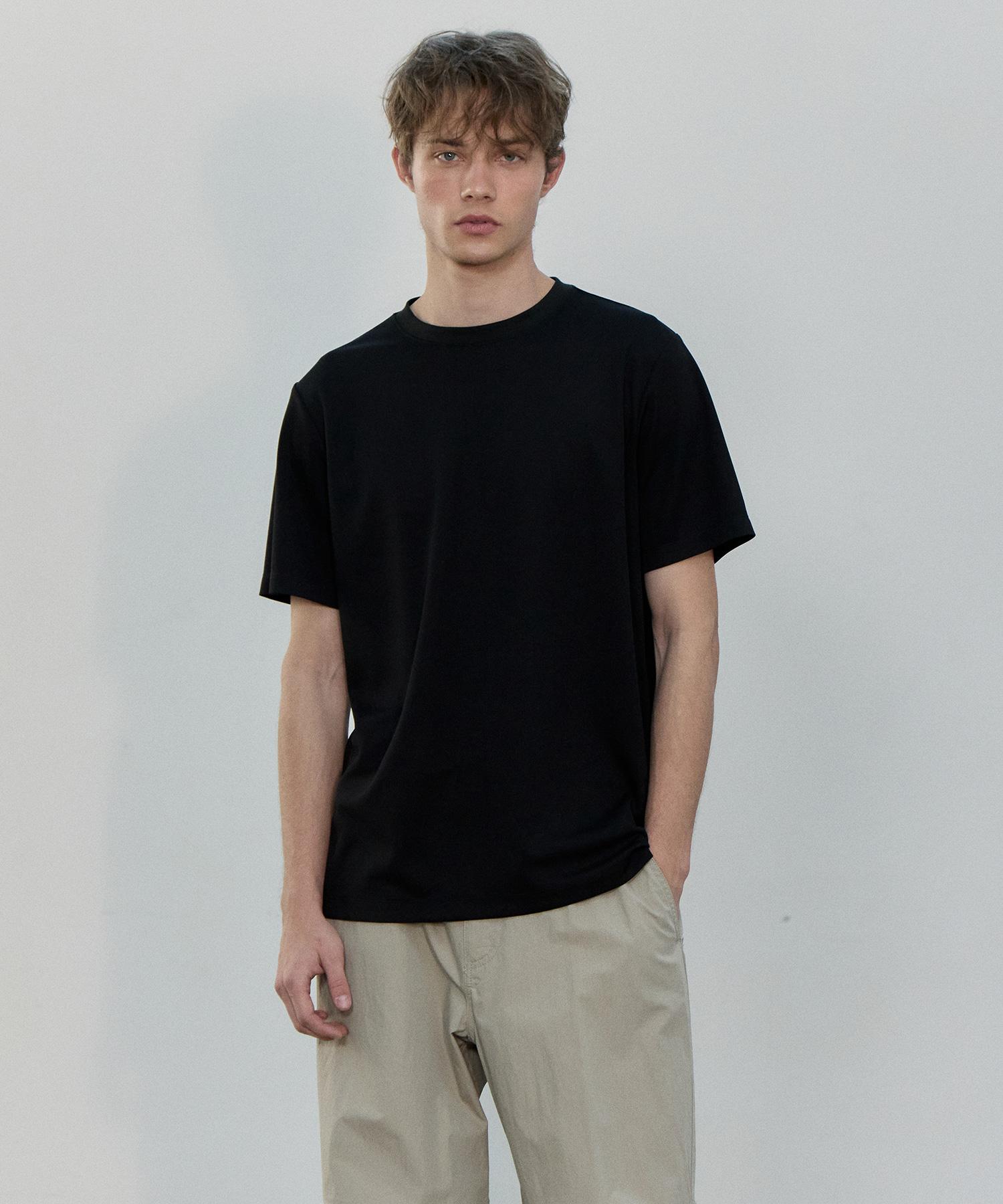 Basic House Uni Cool Mesh Cooling Breathable Functional Short Sleeve T-Shirt Black Gr/095