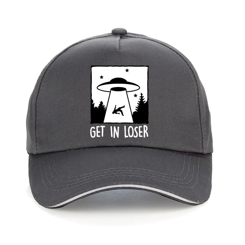 Get In Loser It Was Sucked Away By The Spaceship In The Forest Funny Baseball Cap Creative Design Alien Hat Golf Snapback Hats