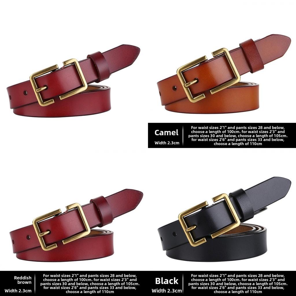 Womens Leather Belt With Stylish Square Pin Buckle For Daily Use