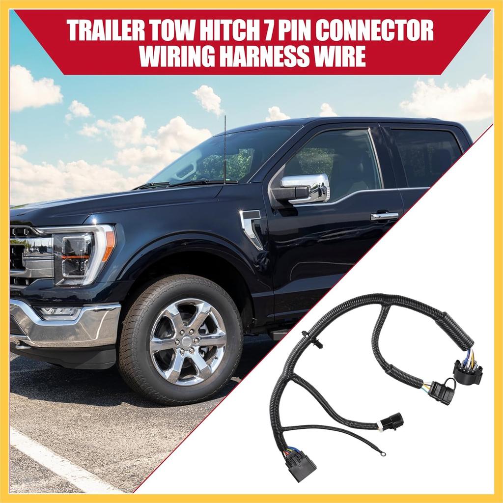 5L3Z-13A576-BA Trailer Connector Wiring Harness for Ford F-150 2005-2008 for Lincoln Mark LT 2006-2008 / Inner/Durable Plastic / 1 Pcs Black Auto