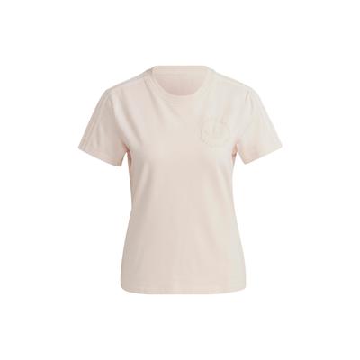 Camiseta Gráfica Trefoil Originals com Bordado de Logotipo Tops Femininos Miracle-Quartz IC6046