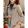 Klassische einfarbige kurze Wollmäntel für Damen Herbst Winter Warme Damenbekleidung Knopfleiste Damenmantel Outfits Oberbekleidung