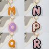 PU-Leder Bonbonfarbe A bis Z Initialen Schlüsselanhänger für Damen Einfach Mode Rucksack Telefonanhänger Autoschlüsselanhänger Schmuck Geschenke