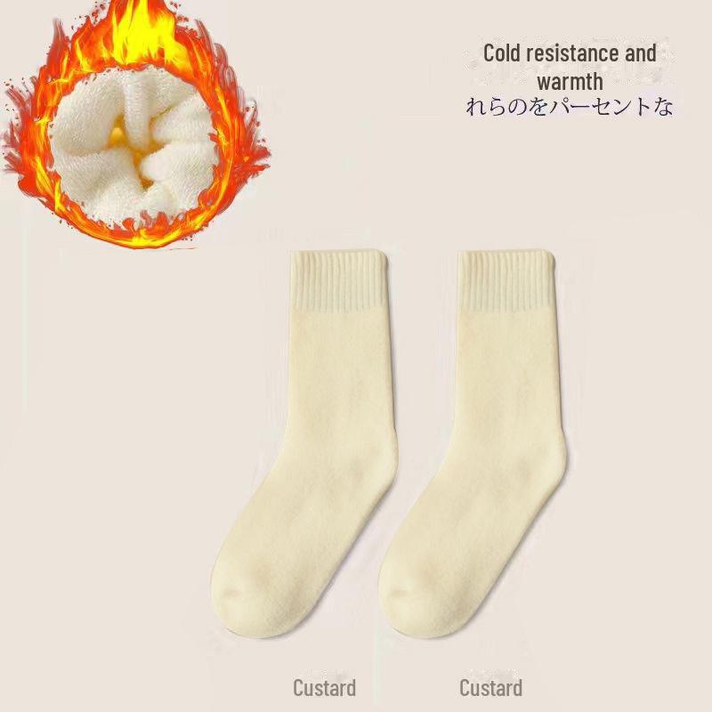Women's Velvet Thick Winter Socks - Mid-Tube Warm Terry Floor Socks