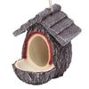 Treehouse Shape Bird Feeder for Outdoors Hanging Resin Rustic Wood Texture Decorative Bird Feeder House for Yard Patio