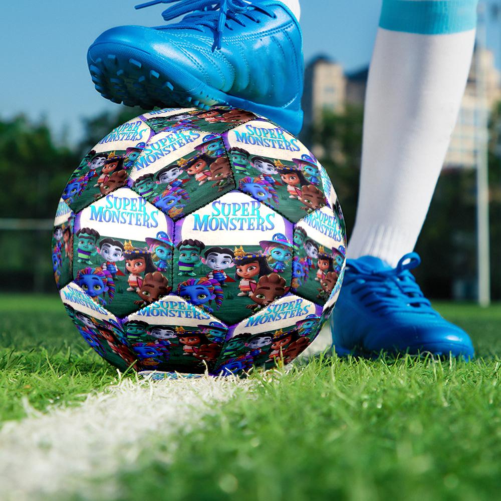 Super Monsters Theme Size 5 Soccer Ball, Suitable for Both Indoor and Outdoor Matches, a Gift Suitable for Everyone.
