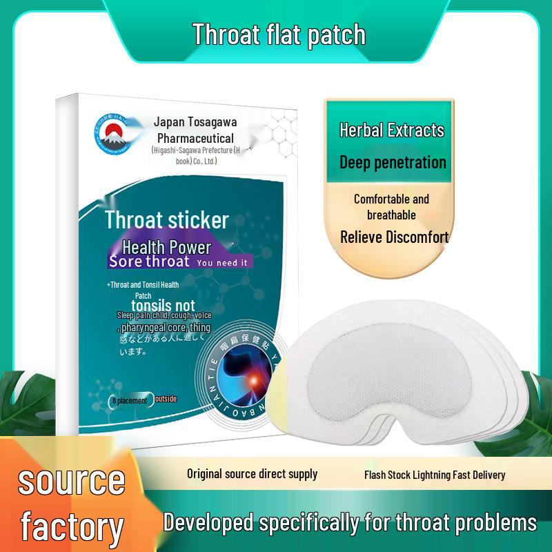 Higashi Sagawa Herbal Throat Patch for Dry Cough and Itch Relief