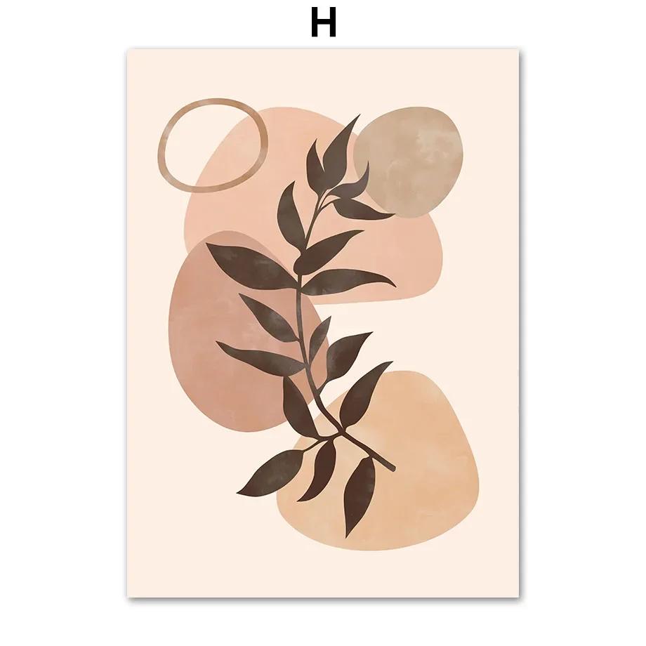 Wüstenlandschaft Boho Minimalistisch Blatt Wandkunst Leinwandmalerei Nordisches Poster und Drucke Wandbilder für Wohnzimmer Heimdekor