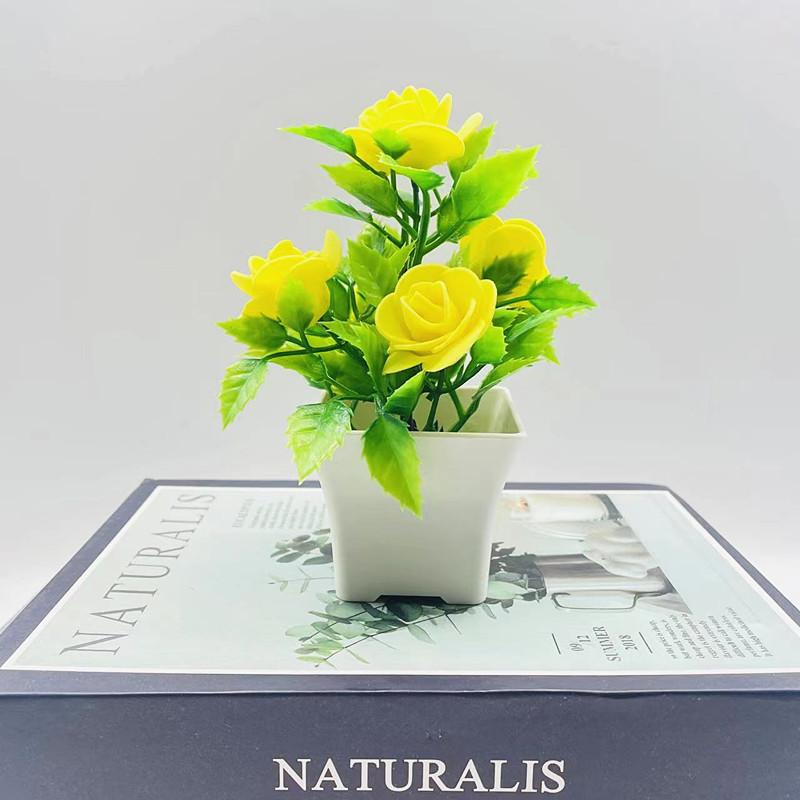 Artificial Potted Plants Artificial Flower Bonsai Artificial Green Plants Foam Roses 5 Foam Flower Ornaments